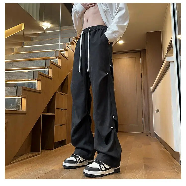 AIDASE  -  Men's Summer Thin Fashion Brand American Vibe Pants Loose Straight Wide-leg Casual Trousers aidase-shop