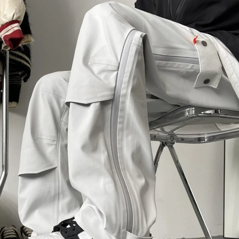 Aidase Pants Men Deisgn Holiday Fashion Zipper Cozy Chic Waterproof Handsome Streetwear High Street Autumn All-match New European Style aidase-shop