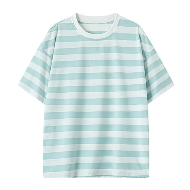 AIDASE  -  Summer Men's Striped T-Shirts Short Sleeve Casual O-Neck Tshirt Male Fashion Sports Tops Loose Tees Streetwear T Shirt Plus Size aidase-shop