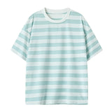 AIDASE  -  Summer Men's Striped T-Shirts Short Sleeve Casual O-Neck Tshirt Male Fashion Sports Tops Loose Tees Streetwear T Shirt Plus Size