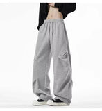 AIDASE  -  High Waist Men Sports Pants American Style Loose Draped Straight Wide Leg Casual Drawstring Trousers Autumn New 21E7679 aidase-shop