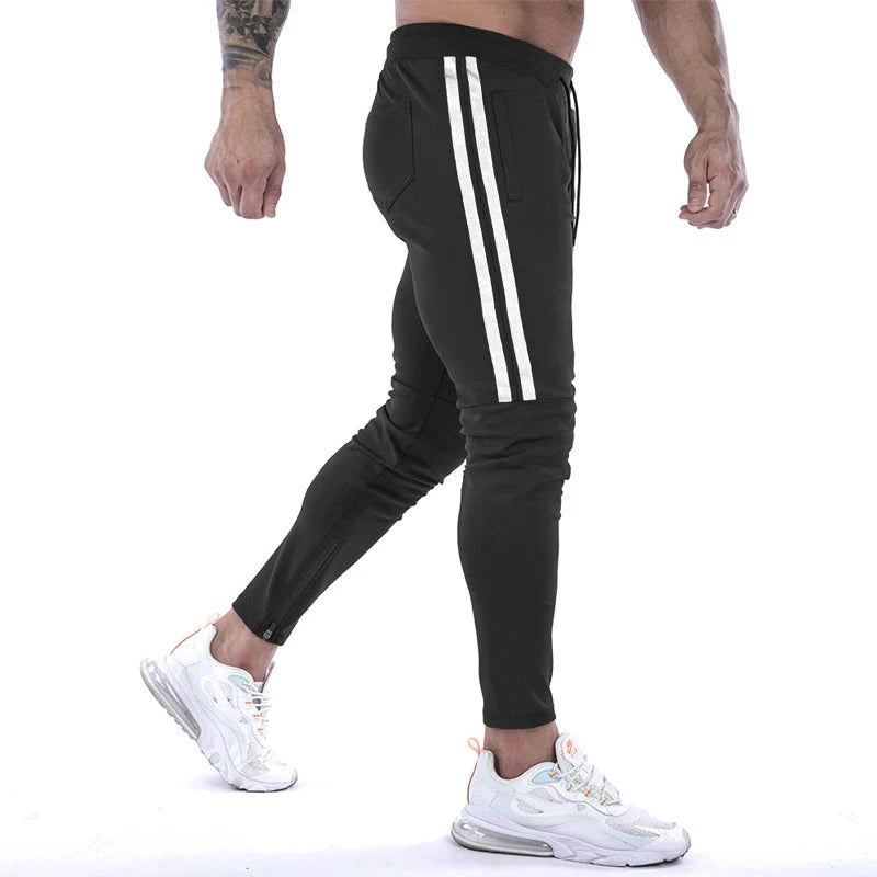 AIDASE  -  Gym Skinny Jogger Pants Men Running Sweatpants Fitness Bodybuilding Sports Pants Zip pocket Male Cotton Jogging Trousers men aidase-shop
