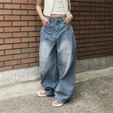 AIDASE  -  Women's High Waist Wide Leg Jeans 2025 New Korean Design Faionable Folded Knife Long Pants Versatile Sli Spring Autumn aidase-shop