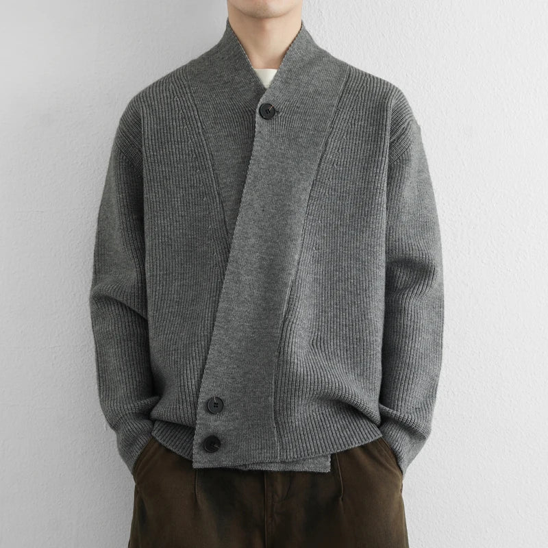 AIDASE  -  Autumn Winter New Men Knitted Sweater Fashion Casual Versatile Solid Color Long Sleeve Trendy Cardigan Coat Tide 21E7626 aidase-shop
