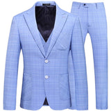 Aidase Fashion New Men Leisure Boutique Business Plaid Striped Suit Vest Pants 3 Pcs Set Casual Dress Blazers Jacket Coat Trosers aidase-shop