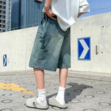 AIDASE  -  Summer New Men's Cargo Denim Shorts Versatile Washed Trendy Fashion Straight-leg Male Pants Loose Casual Clothing 21E6811 aidase-shop