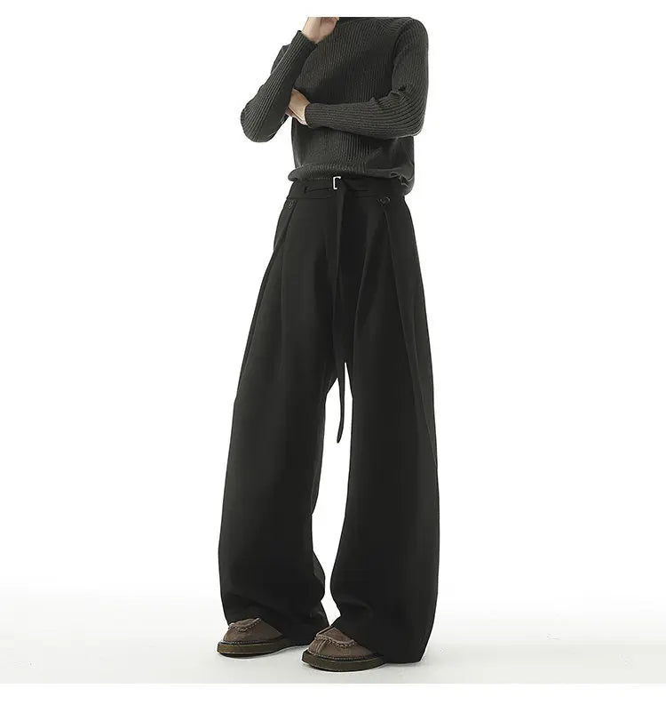 AIDASE  -  Trend New Men Casual Trousers 2025 Autumn Fashion Solid Color Straight-leg All-match Male Pants Loose Menswear Tide 21E7546 aidase-shop