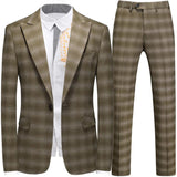 Aidase Fashion New Men Leisure Boutique Business Plaid Striped Suit Vest Pants 3 Pcs Set Casual Dress Blazers Jacket Coat Trosers aidase-shop