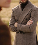 167.67 Aidase Chic Herringbone Men Wedding Suits Peaked Lapel Double Breasted Tuxedos For Groom Blazer Pants Party Business Set aidase-shop