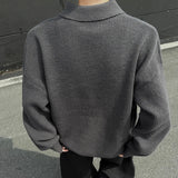 AIDASE  -  Autumn Winter Men's Sweater Korean Style Loose Long Sleeve Lapel Solid Color Male Pullover Fashion Casual Tops 21E7478 aidase-shop