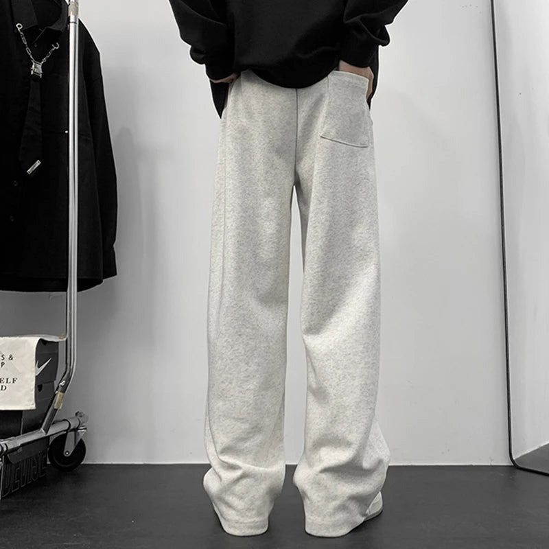 AIDASE  -  Autumn New Men's Sports Sweatpants Trendy Loose Casual Versatile Straight-leg Trousers Solid Color Drawstring Pants 21E7519 aidase-shop