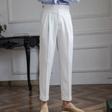 Aidase High Quality Italian Casual High Waist Straight Pants Men Versatile Business Formal Trousers Pant For Men Social Trousers aidase-shop