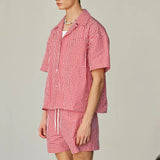 AIDASE  -  Men Plaid Sets Summer Vacation Streetwear Lapel Short Sleeve Shirt & Shorts 2PCS 2025 Loose Fashion Men's Casual Suits aidase-shop