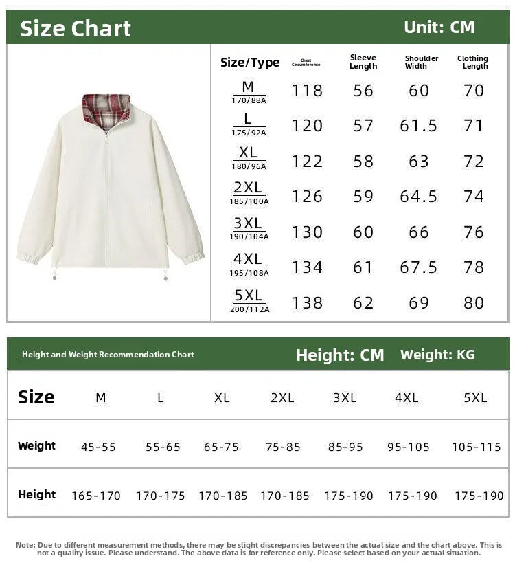 AIDASE  -  Autumn Cleanfit Plaid Interior Workwear Jaet Men's Rigorous Haome Stand Collar Casual Couple's Outerwear aidase-shop