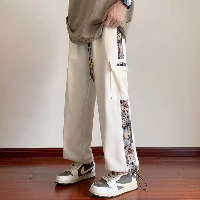 Aidase Streetwear Embroidery Men Pants Four Seasons New Casual Jogging Pants Men Patchwork Fashion Straight Trousers for Men 5XL aidase-shop