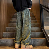 Aidase Spring Autumn Men's Clothing Elastic High Waisted Pockets Camouflage Loose Casual Contrast Color Trousers Wide Leg England Pants aidase-shop