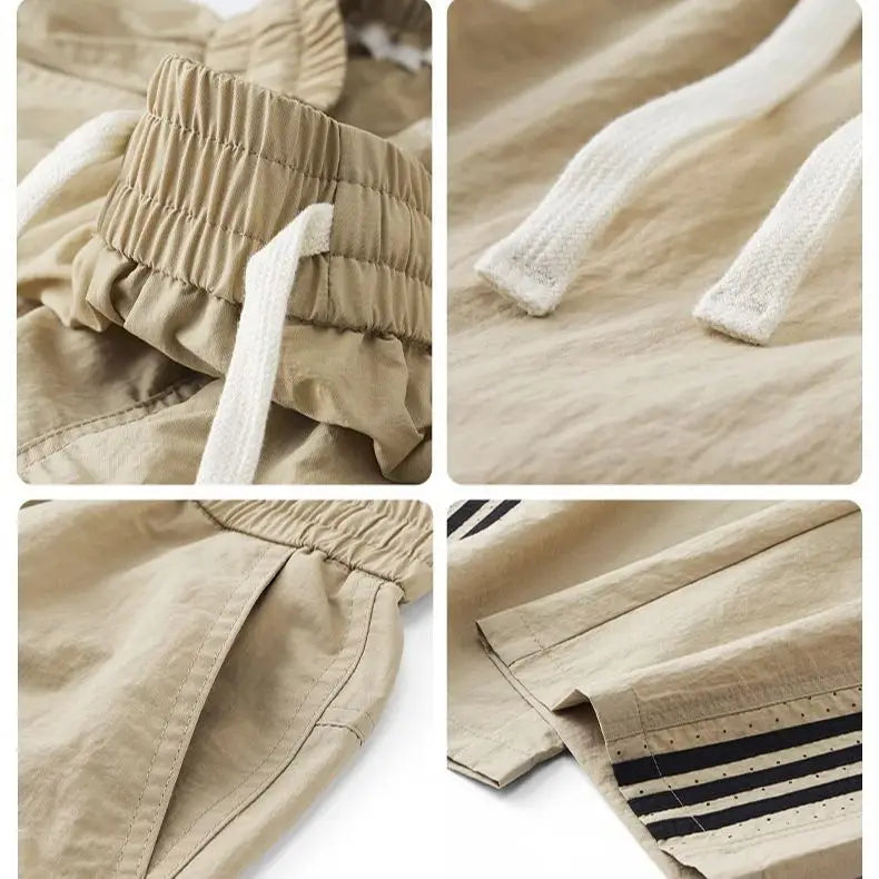 Aidase Striped Men's Summer Thin Section Quick Dry Loose Casual Outdoor Trousers Loose Fit Pants Sport aidase-shop