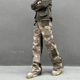 Aidase Vintage Camouflage Denim jean Street Wear Functioncan Patches Casual Jeans Pants Mens Baggy straight Leg Camou Jeans Overalls aidase-shop