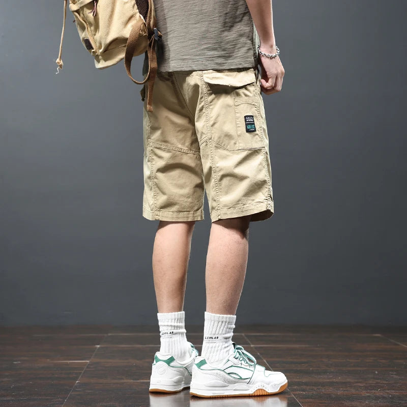 Aidase Washed Cotton Retro Summer American Heavyweight Workwear Shorts Men Blank Basic Slim Fit Casual Cargo Half Pants Cool Youth Male aidase-shop