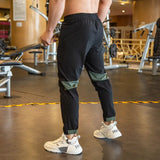 Aidase 2024 Summer Thin Style Ice Silk Fabric Motion Trousers Man Solid Color Elastic Waist Quick Drying Loose Bodybuilding Sweatpants aidase-shop
