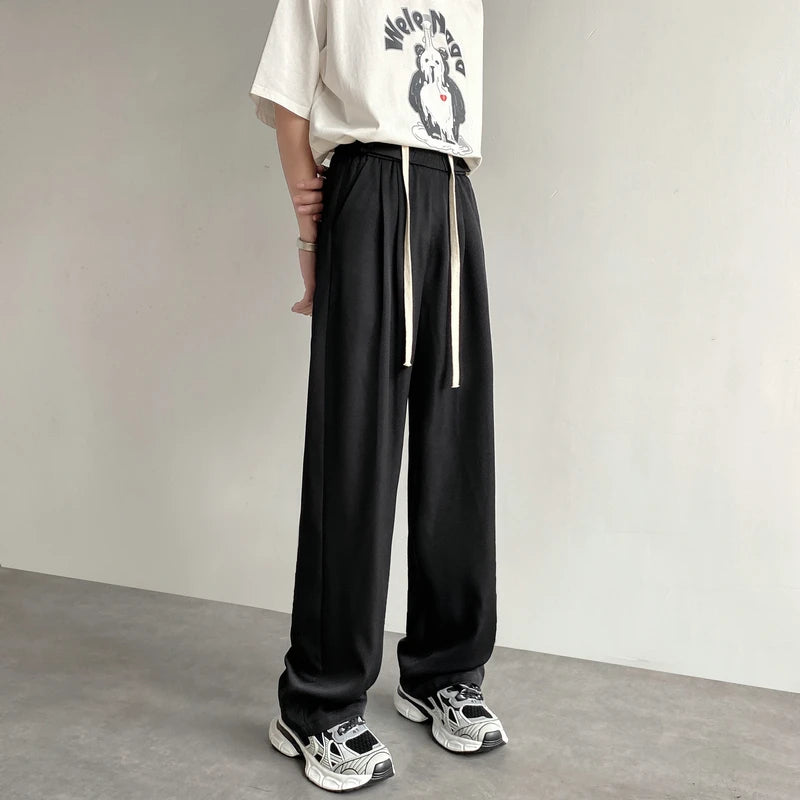 Aidase Khaki Black Suit Pants Men Fashion Social Men Dress Pants Korean Loose Wide Leg Pants Men Straight Casual Trousers M-2XL aidase-shop