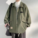 AIDASE  -  Japanese Style Work Jacket Men Spring Autumn Trendy Retro Loose Coat aidase-shop