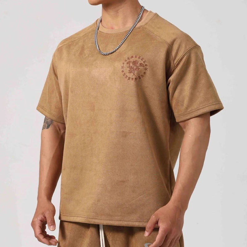 AIDASE  -  Fashionable Florals Embroidery Pullover Tops For Men Daily Leisure Short Sleeve O Neck Tee 2025 Summer Casual Mens Slim T-shirts aidase-shop