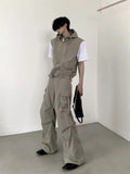 Aidase Summer Sleeveless Set Men Women Multi-Pocket Hooded Vest +jogging Cargo Pant Spring Loose Casual Zipper Two Piece Suit Street aidase-shop