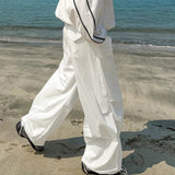 AIDASE  -  Men Cargo Pants Solid Color Drawstring Joggers Loose Casual Trousers Men Streetwear 2025 Fashion Male Long Pants S-5XL aidase-shop