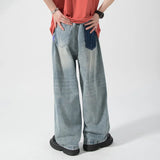 Aidase 2024 Men's Hole Casual Jean Beggar Pants High Street wear Spliced Jeans Summer Trendy Worn Out Wide Leg Denim Pants streetwear aidase-shop