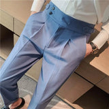 Aidase British Style Autumn New Solid High Waist Trousers Men Formal Pants High Quality Slim Fit Business Casual Suit Pants Hommes aidase-shop