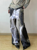 AIDASE  -  American Retro High Waist Full Length Jeans Street Waterfall Print Hip-hop Baggy Pants Women's Casual Y2K Grunge Denim Trouser aidase-shop
