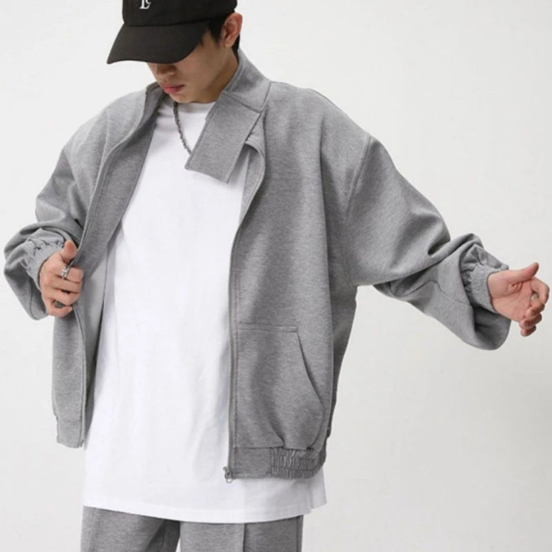 Aidase American High-end Sports Leisure Suits Men High-street Shoulder Pads Stand-up Collar Jackets Korean Style Autumn Casual Pants aidase-shop