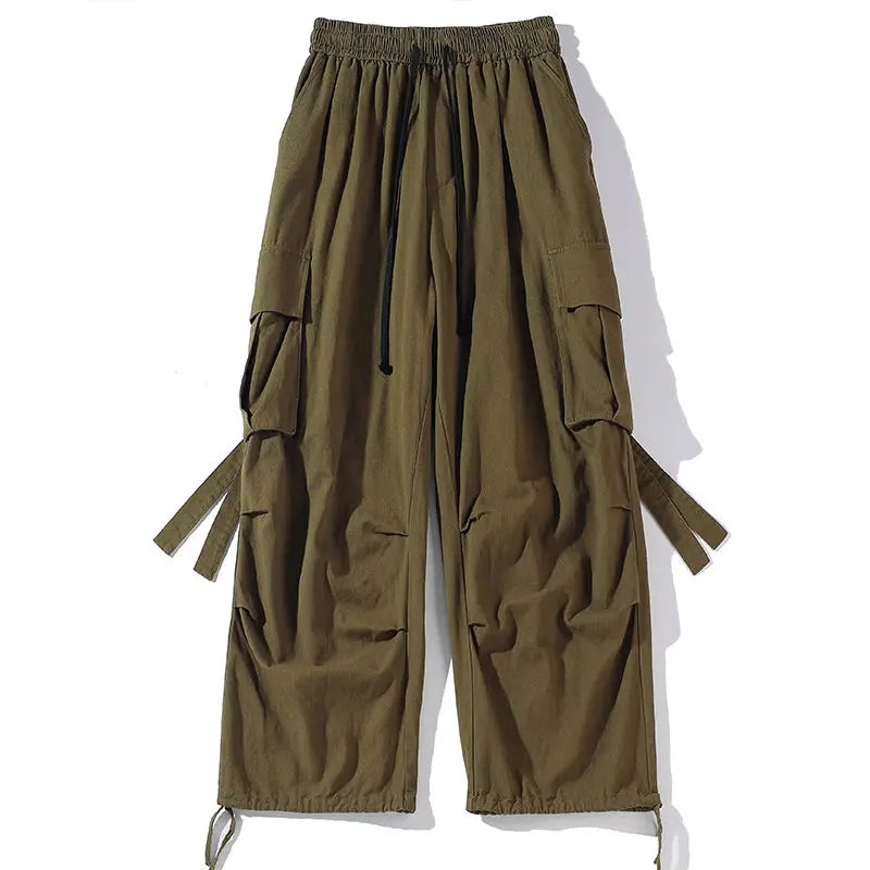 Black Cargo Pants for Men Oversize Cargo Trousers Male Green Loose Casual Japanese Streetwear Hip Hop Pocket Big Size aidase-shop