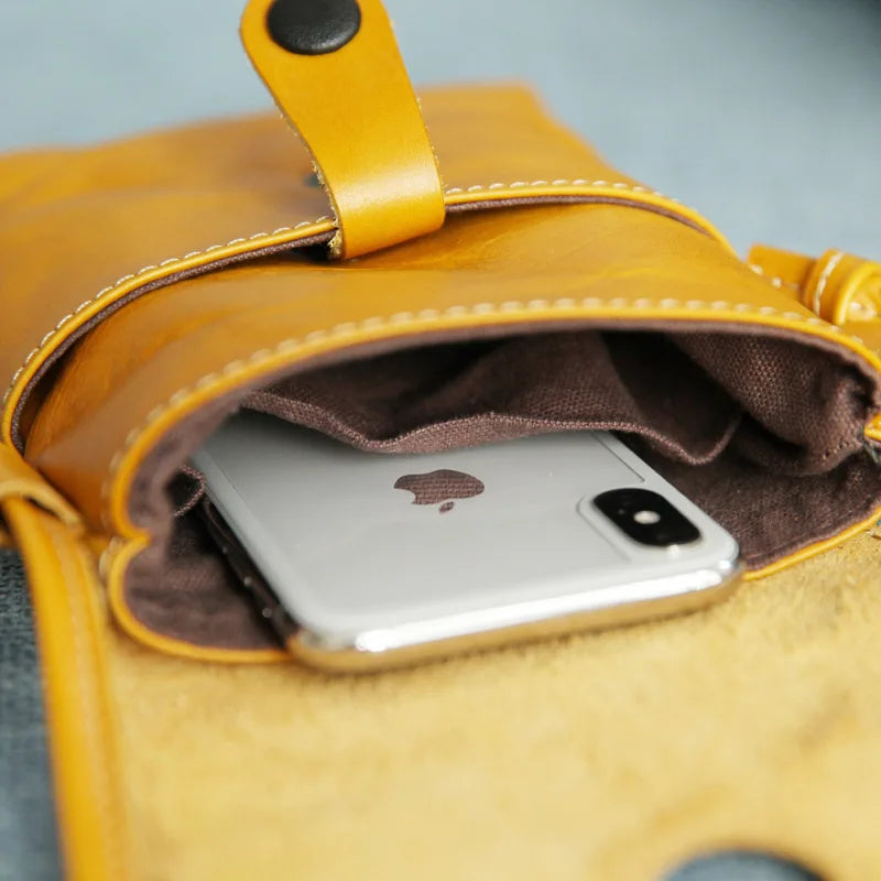 AIDASE  -  New in Vintage Phone Bag Genuine Cow Leather Versatile Casual Chic Trendy Small Shoulder Bags Simple Fashion Women Crossbody Bag aidase-shop