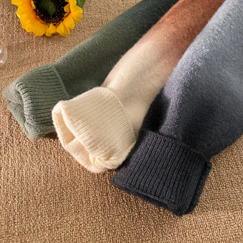 AIDASE  -  New Fashion Male Sweater Round Neck Knitted Gradient Contrast Color Design Long Sleeve Casual Pullovers Menswear 21E7029 aidase-shop