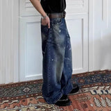 AIDASE  -  Vintage Men's Jeans Loose Ink Splash Wide-Leg Design Stylish Straight-Leg Denim Pants 2025 Autumn New Clothing 21E7640 aidase-shop