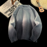 AIDASE  -  New Fashion Male Sweater Round Neck Knitted Gradient Contrast Color Design Long Sleeve Casual Pullovers Menswear 21E7029 aidase-shop