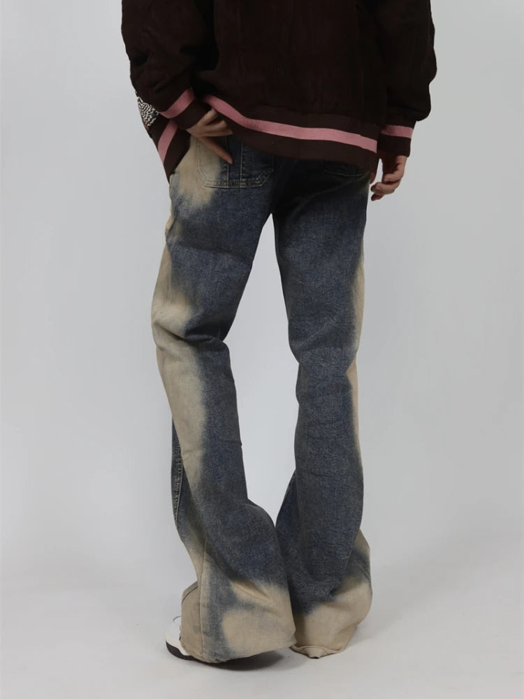 Aidase S-3XL Jeans for Men Contrast Color Hip Hop American Style Popular Teenagers All-match Daily Vitality Simple Baggy Mops Trousers aidase-shop