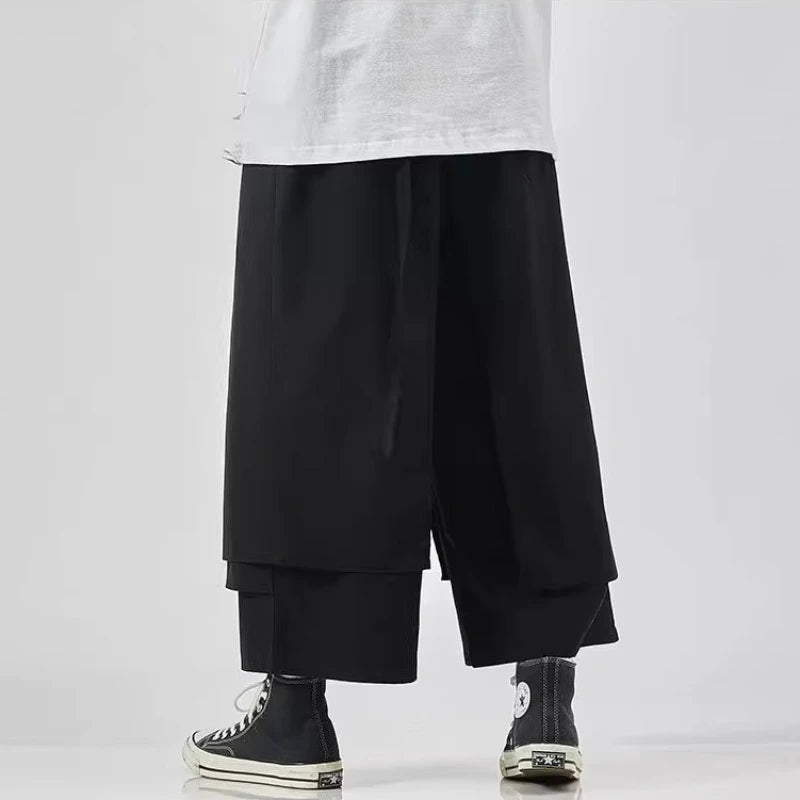 Aidase Cargo Pants Men Japanese Style Wide Leg Baggy Draping Work Out Trousers Stylish Streetwear Comfortable Chic Breathable Jogging aidase-shop