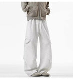 AIDASE  -  High Waist Men Sports Pants American Style Loose Draped Straight Wide Leg Casual Drawstring Trousers Autumn New 21E7679 aidase-shop