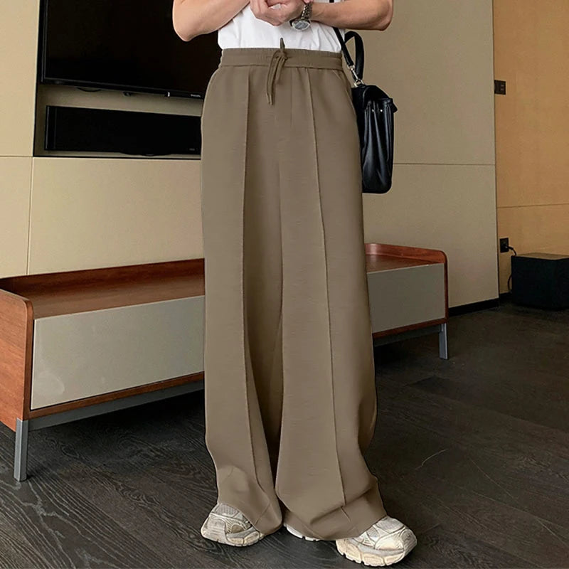 AIDASE  -  Men Pants Solid Color Drawstring Joggers Casual Long Pants Men 2025 Streetwear Loose Workout Fashion Male Trousers S-5XL aidase-shop