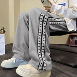 Aidase Wide Leg Straight Sweatpants for Men Hip-hop Elastic Summer Sport Trousers Casual Athletic Harajuku Fashion Y2k Male Sweat Pants aidase-shop
