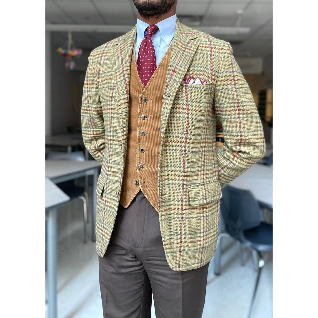 Aidase Fashion Winter Wedding Suits For Men Woolen Groom Wear Slim Fit Notch Lapel Tuxedos Business Office 2 Pcs Jacket Pants aidase-shop