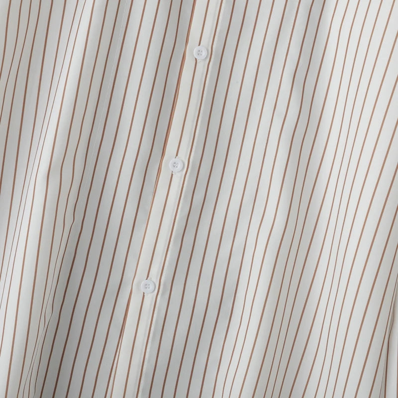 AIDASE  -  Men Shirt Striped Patchwork Lapel Long Sleeve Loose Men Clothing Streetwear 2025 Fashion Casual Male Shirts Korean Style aidase-shop