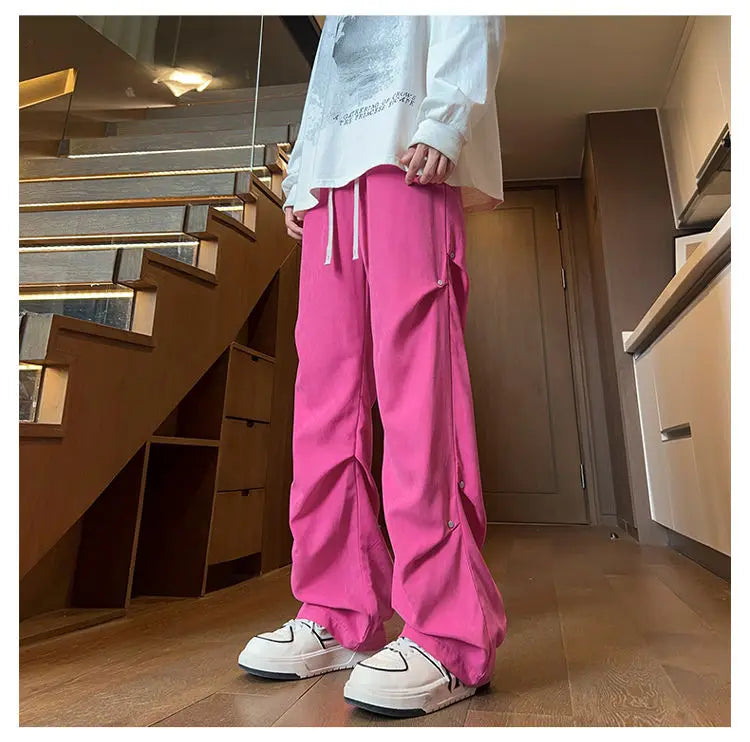 AIDASE  -  Men's Summer Thin Fashion Brand American Vibe Pants Loose Straight Wide-leg Casual Trousers aidase-shop