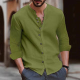AIDASE  -  Mens Button Up Shirts for Men Long Sleeve Cotton Linen Hawaiian Beach Shirt Casual Summer Lightweight Tops aidase-shop