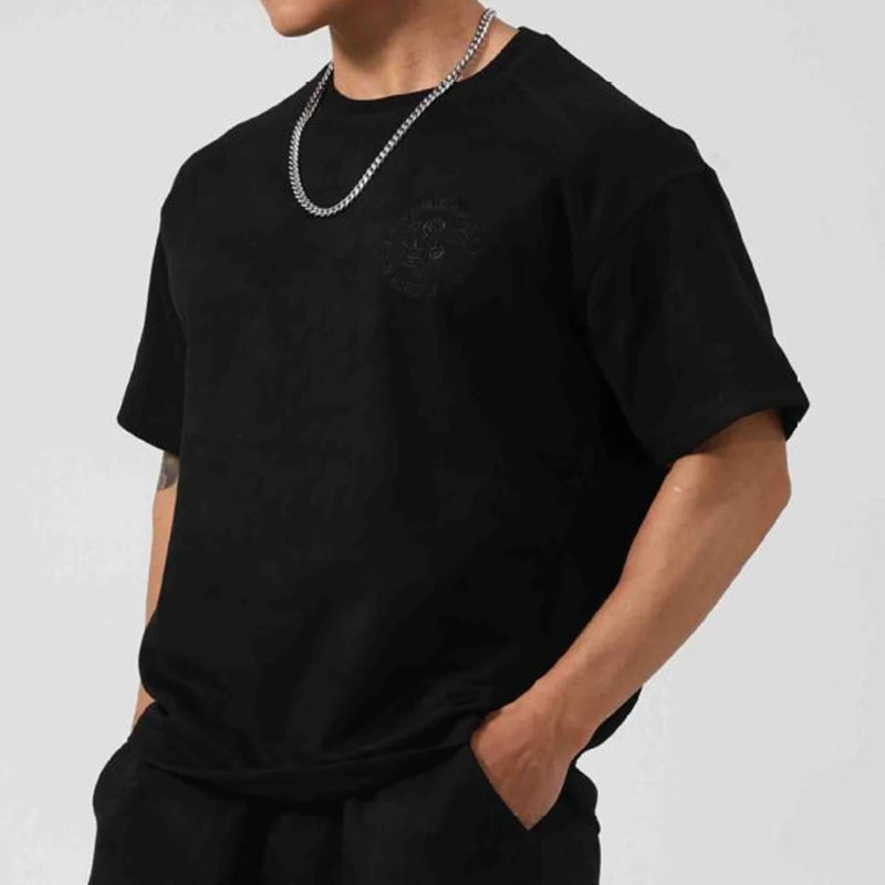 AIDASE  -  Fashionable Florals Embroidery Pullover Tops For Men Daily Leisure Short Sleeve O Neck Tee 2025 Summer Casual Mens Slim T-shirts aidase-shop