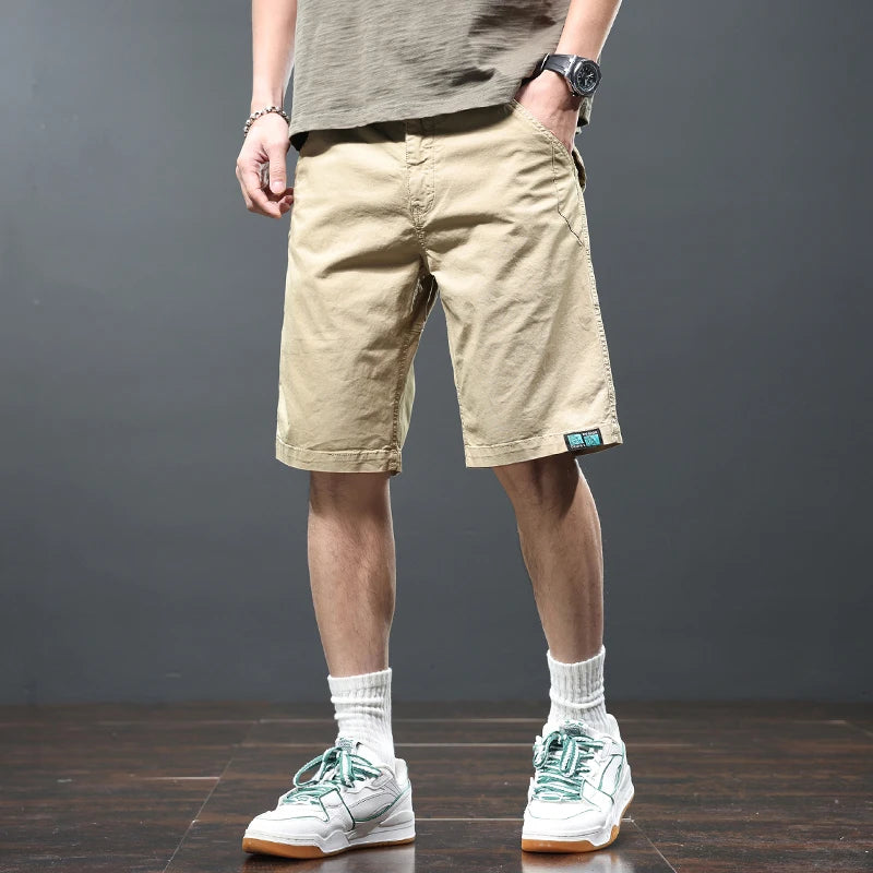 Aidase Washed Cotton Retro Summer American Heavyweight Workwear Shorts Men Blank Basic Slim Fit Casual Cargo Half Pants Cool Youth Male aidase-shop