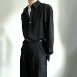 AIDASE  -  Spring And Summer New Men's Solid Color Long-Sleeved Shirt Korean Style Fashion Trend Simple Casual Loose Breathable Men's Tops aidase-shop